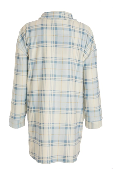 Curve Blue Checked Shacket