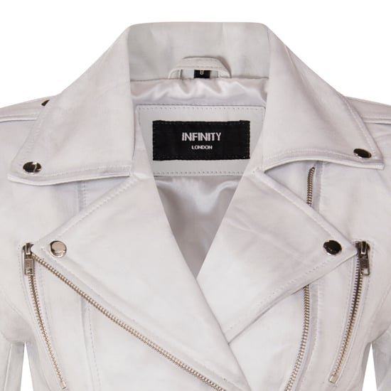 Ladies leather Brando biker jacket-Loddon