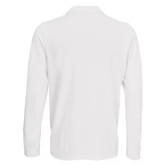 SOLS Unisex poloshirt met lange mouwen van katoen voor volwassenen (Wit) - Image 2