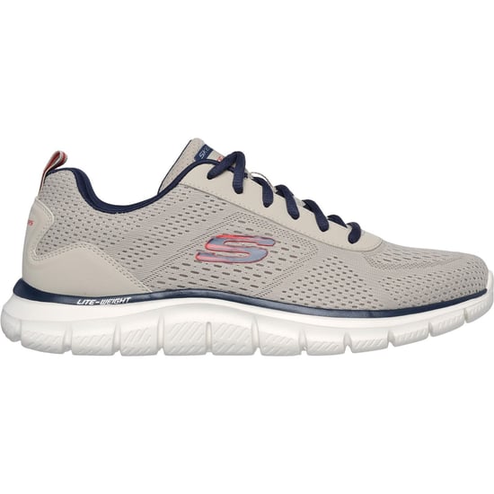 Skechers Track Leshur Polyester Heren-Trainers Taupe/Navy - Image 2