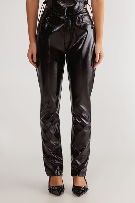 Distressed Vinyl Pants - Image 1