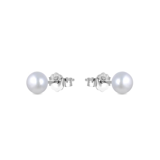 Luxenter oorbellen, basis 925 sterling zilver en witte parel met gerhodineerde afwerking - Image 2