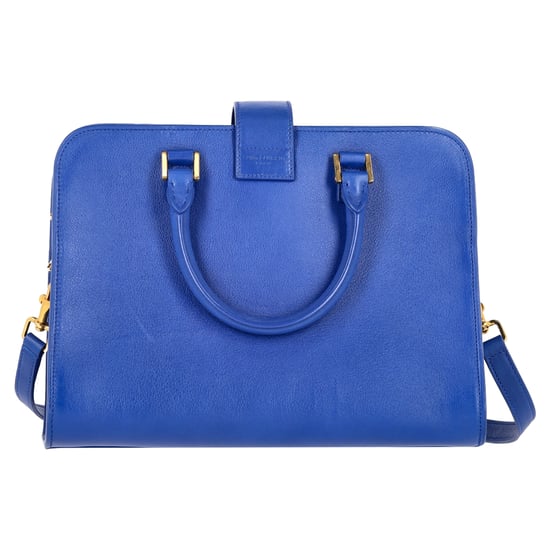 Saint Laurent Baby Monogram Cabas Tote in Blauwe Leren - Image 3