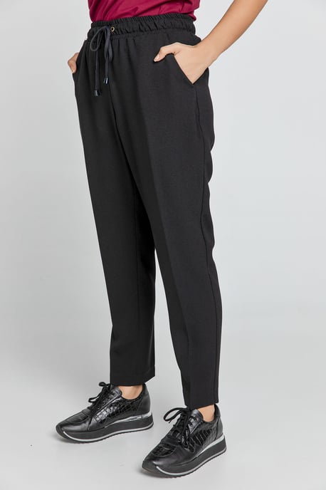 Zwarte crêpe broek van Conquista - Image 4