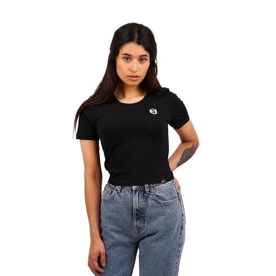 Basic short sleeve T-shirt with round neck BY042 woman