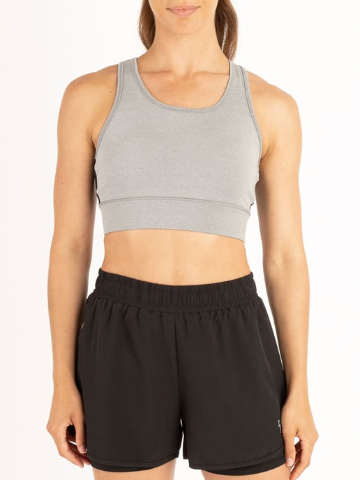 Luke 1977 Womens Spin Sports Bra in Light Grey