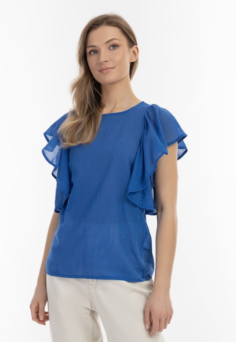 Dreimaster Blouse shirt Dames blauw - Image 3