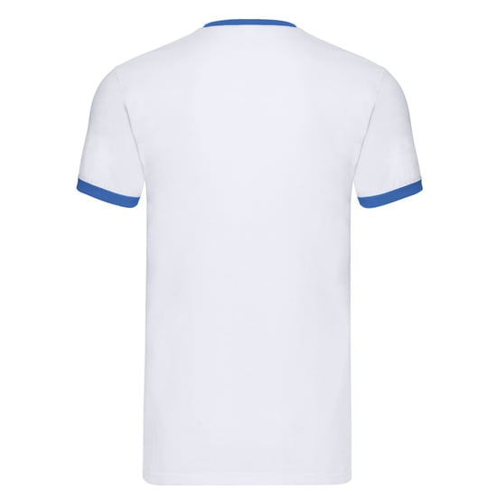 Fruit of the Loom Unisex Ringer T-shirt voor volwassenen (Wit/royaal blauw) - Image 2