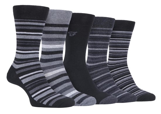 Farah - 5-pak Heren Dun Ademend Klassiek Gestreept Patroon Zachte Bovenkant Katoenen Dress Socks - FCS271BLKCHA (Gestreept) - Image 1
