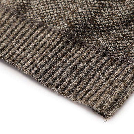 Men's Cardigan with Two Pocket Button Stand-Up Collar Cardigan for Winter Brown
