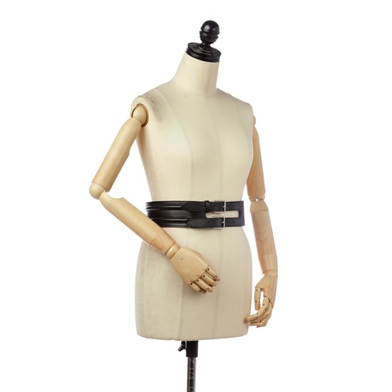 Vintage Alexander McQueen Wide Leather Belt Black