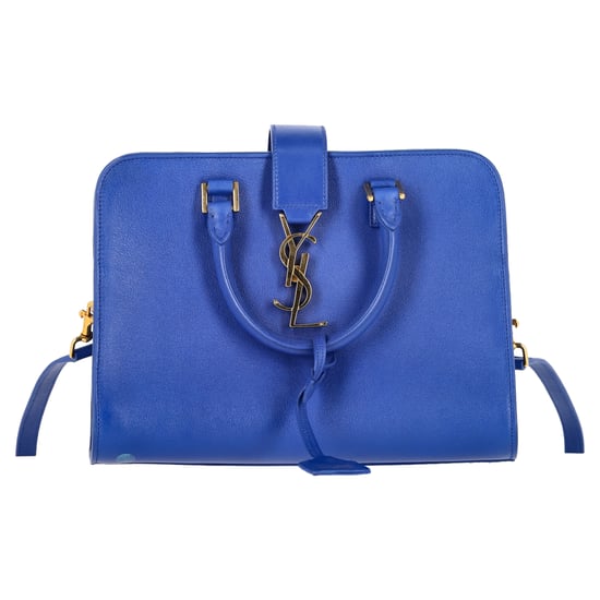 Saint Laurent Baby Monogram Cabas Tote in Blauwe Leren - Image 1