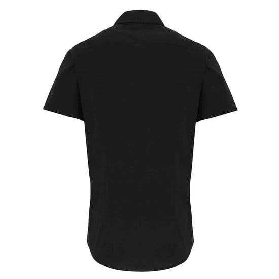 Premier Heren Rekken Pasvorm Poplin Korte Mouwen Shirt (Zwart) - Image 2