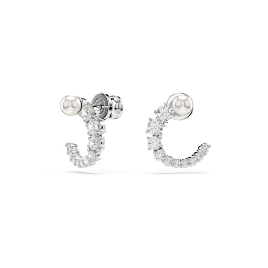 Swarovski 'Matrix' Vrouwen Hoepel Oorbellen van Basismetaal - Zilver 5692260 - Image 2