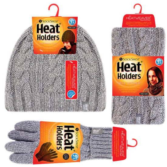 Heat Holders dameshoed, nekwarmer handschoenen set - Lichtgrijs - Image 2