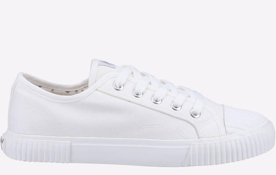 Hush Puppies Brooke Stof Dames Witte Sneakers - Image 1