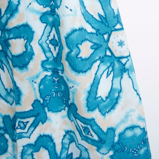 River Island Womens Playsuit Blue Aztec Short Sleeve