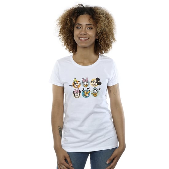 Disney Womens/Ladies Mickey Mouse And Friends Faces Cotton T-Shirt (White)