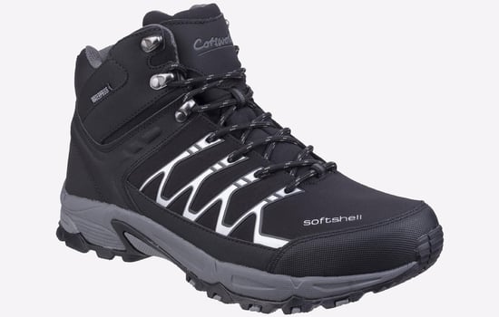 Cotswold Abbeydale Mid Heren Zwart/Grijze Wandelschoenen - Image 2
