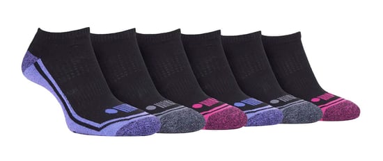 Jeep - Set van 6 laag uitgesneden gymsokken voor dames - Zwart / Roze - Image 1