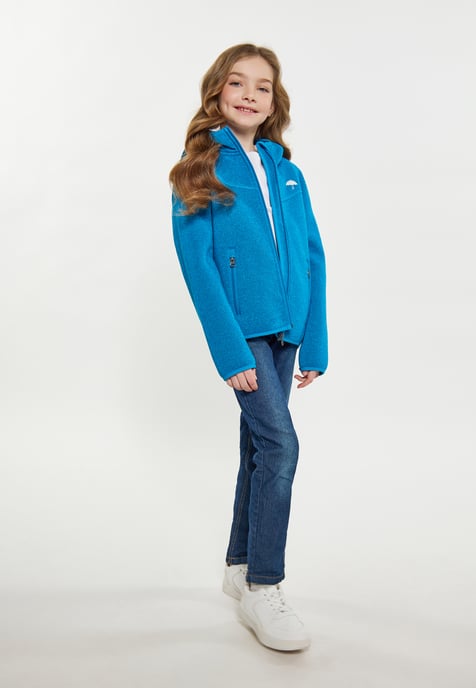 Schmuddelwedda Gebreide fleeceblouse meisjes (kinderen) Cyaanblauw gemêleerd - Image 2