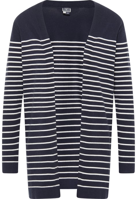 Dreimaster Vest Dames marine wol wit - Image 1