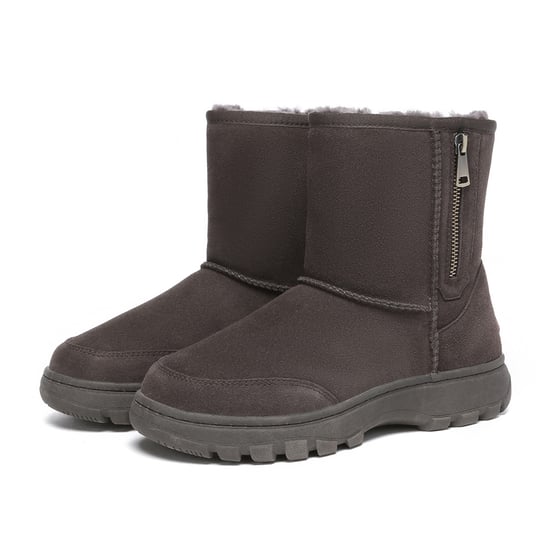 EVER AU Women Starling Zipper Short Boots - Chocolate