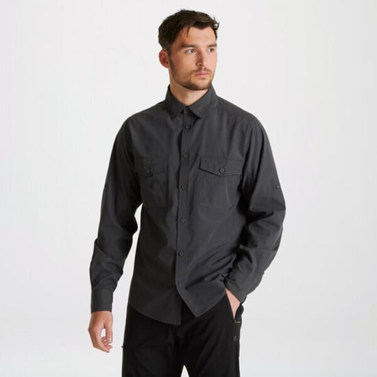 Craghoppers Mens Expert Kiwi Long-Sleeved Shirt (Carbon Grey)