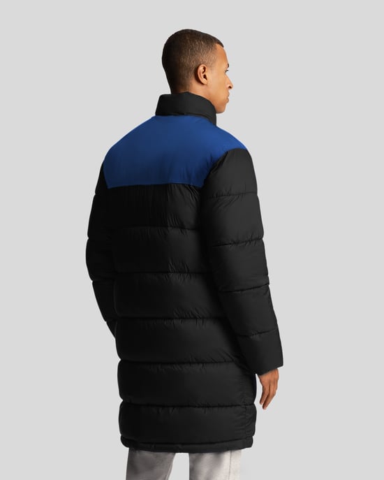 Lyle & Scott lange gewatteerde zwarte pufferjas - Image 3