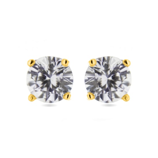 Luxenter Sterling zilveren 925 oorbellen met gerhodineerde briljant zirkonia - Basic - Image 1