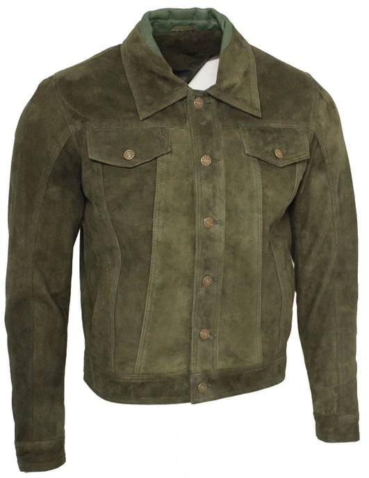 Trucker jeans jacket from goat suede