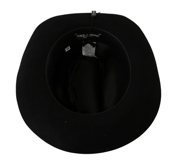 Dolce & Gabbana Dames Zwarte Brede Rand Hoed - Image 5
