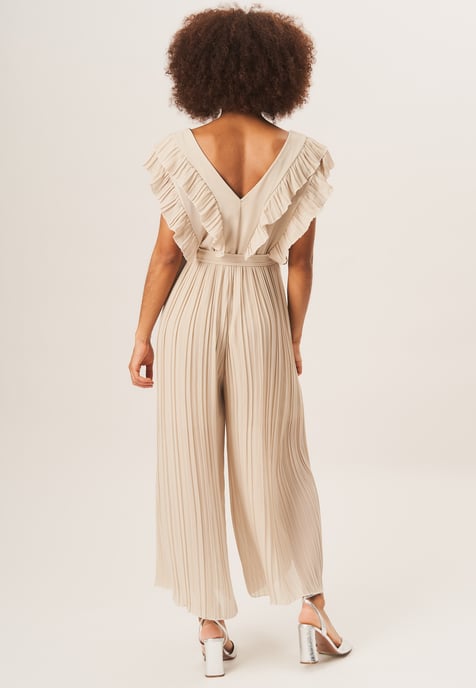 Ruffle Detail Pleated Culotte Jumpsuit
