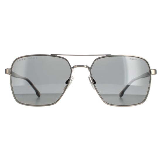 Hugo Boss Aviator Mens Matte Ruthenium Grey Polarized BOSS 1045/S