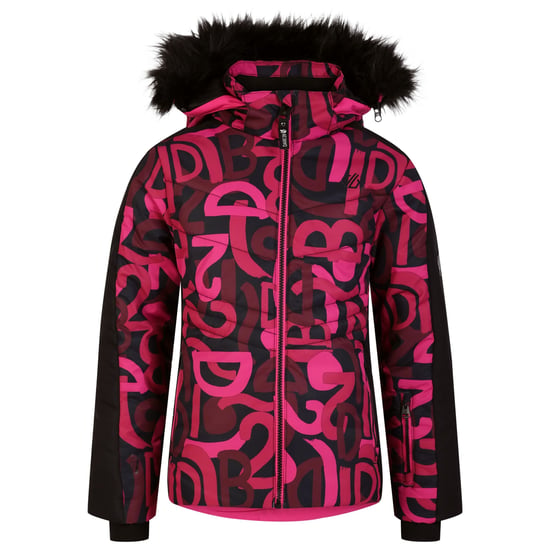 Dare 2B Girls Ding Graffiti Ski Jacket (Pure Pink/Black)