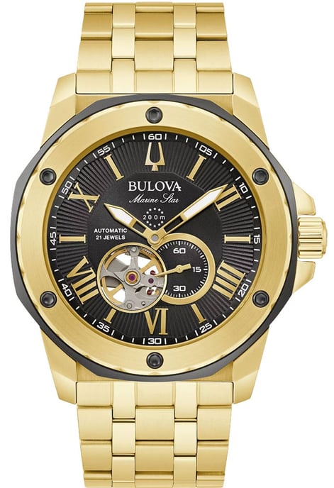 Bulova Marine Star Men's Gold Watch 98A273