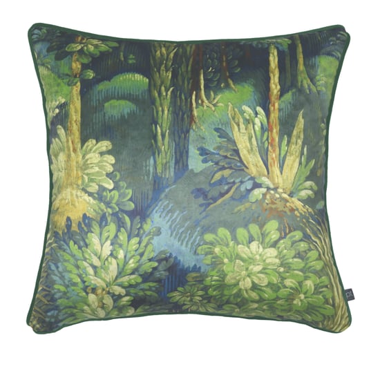 Prestigious Textiles Forbidden Forest Tropical Piped Velvet Feather Filled Cushion