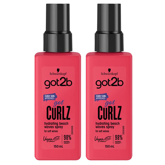Schwarzkopf Got2b Got Curlz Hydrating Beach Curly Waves Hair Spray, 150ml, 2 Pack - Image 1