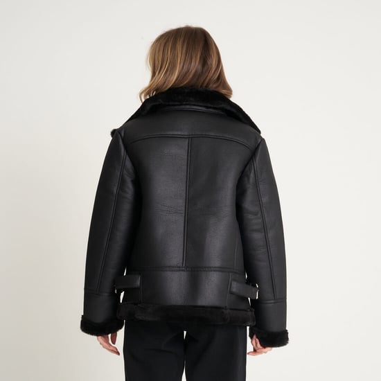 Barneys Originals Curve Faux Fur Aviator Coat