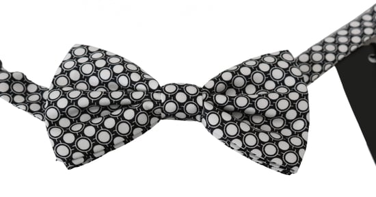 Dolce & Gabbana Mannen Zwart Wit Cirkels Verstelbare Hals Papillon Strik - Image 2