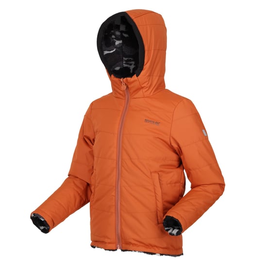 Regatta Childrens/Kids Kyrell Camo Reversible Jacket (Burnt Copper/Black)
