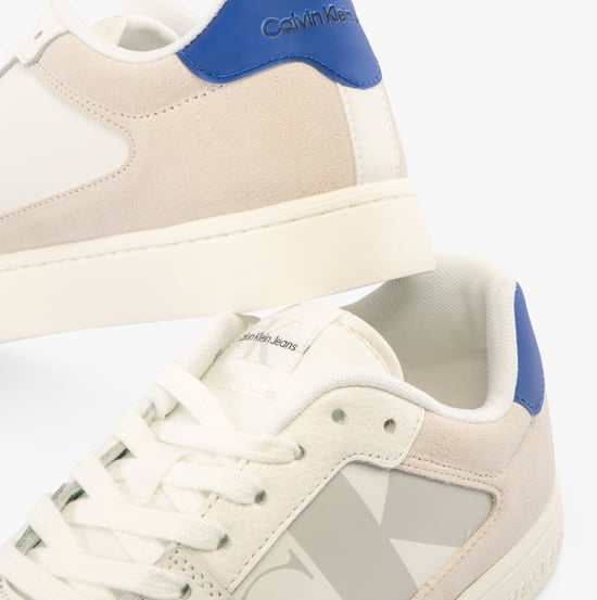 CLASSIC CUPSOLE Heren Trainers Wit/ Champignon/ Saffierblauw - Image 4