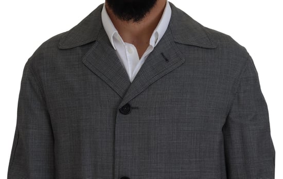 Geruiten wollen trenchcoat - Image 3