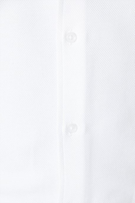 Slim Fit Long Sleeve Basket Weave Smart Shirt - Image 4