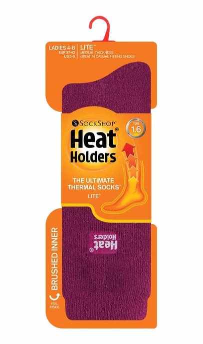 Heat Holders Lite dames dunne thermo wintersokken - Diepe Fuchsia - Image 2