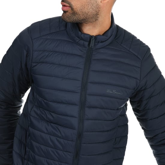 Men's Ben Sherman Lightweight Padded Funnel Neck Jacket in Navy