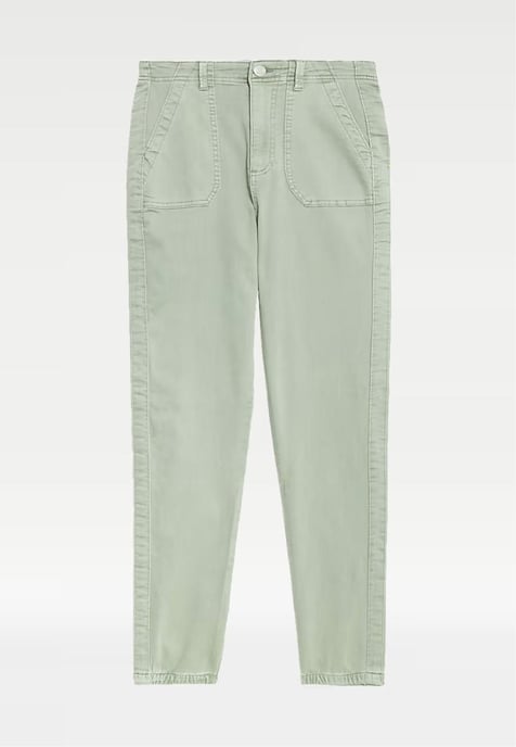 M&S Collection Dames Katoenmix Slim Fit Enkel Grazer Joggers Olijf - Image 5