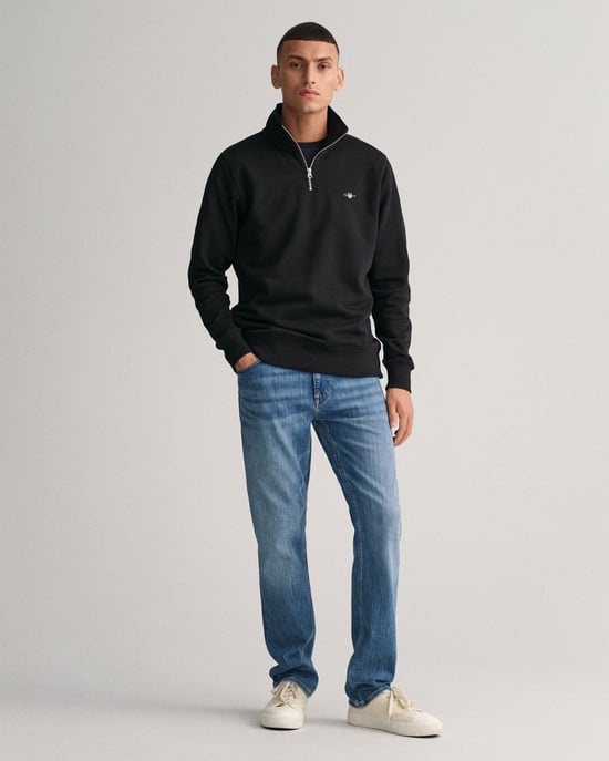 GANT Mens Regular Fit Shield Logo Half Zip Sweatshirt - Image 4