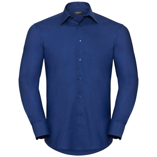 Russell Collection Heren Oxford Easy-Care Getailleerde Overhemd met Lange Mouwen (Helder Koningsblauw) - Image 1