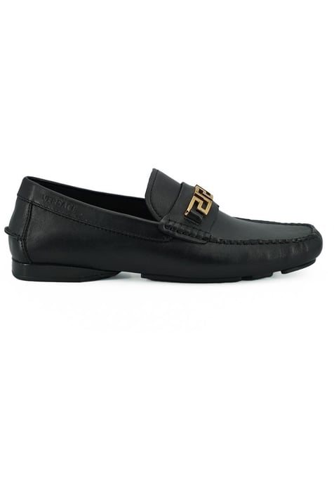 Versace Men's Black Calf Leather Loafers Shoes